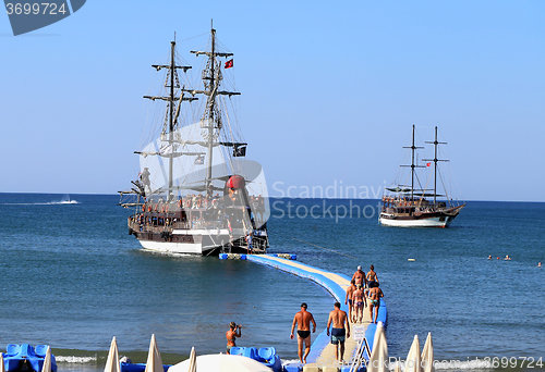 Image of Tourist ship on the sea  