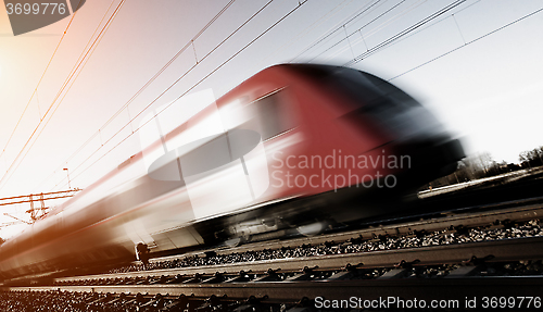 Image of Fast train with motion blur