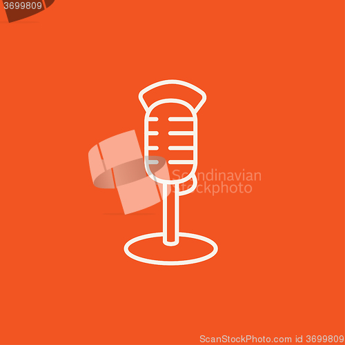 Image of Retro microphone line icon.