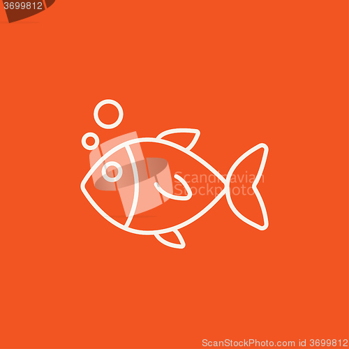 Image of Little fish under water line icon.