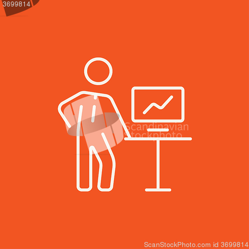 Image of Business presentation line icon.