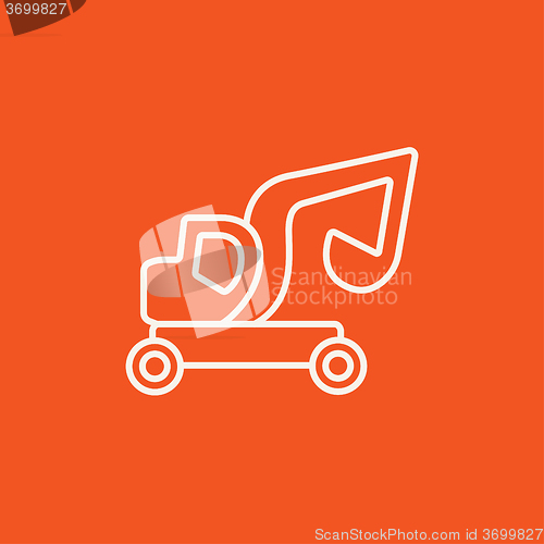 Image of Excavator truck line icon.