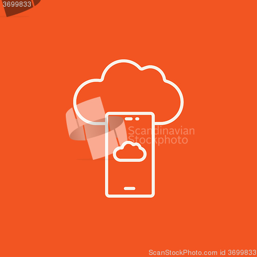 Image of Cloud computing line icon.