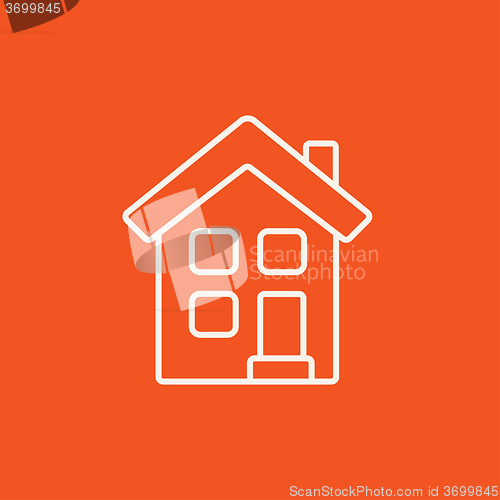 Image of Two storey detached house line icon.