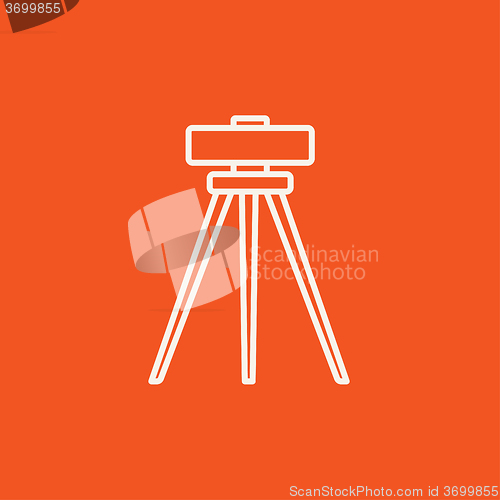 Image of Theodolite on tripod line icon.