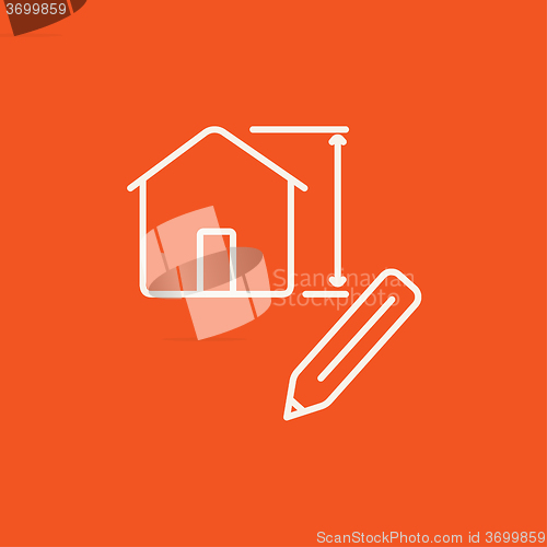 Image of House design line icon.