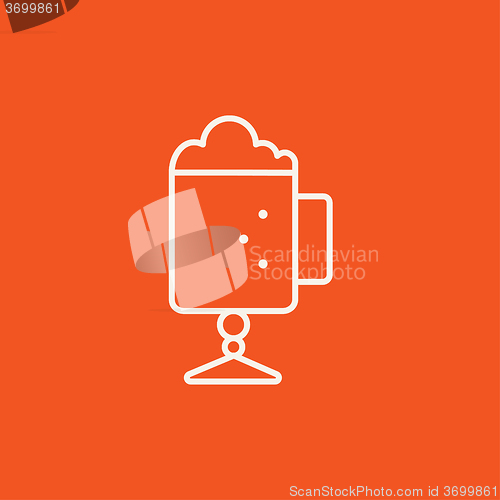 Image of Glass mug with foam line icon.
