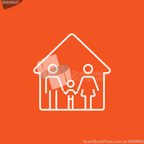 Image of Family house line icon.