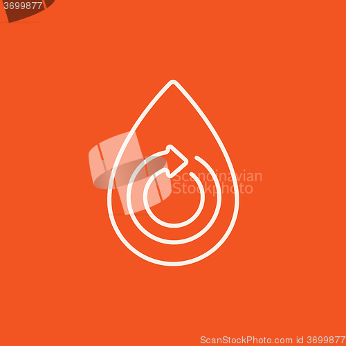 Image of Water drop with circular arrow line icon.