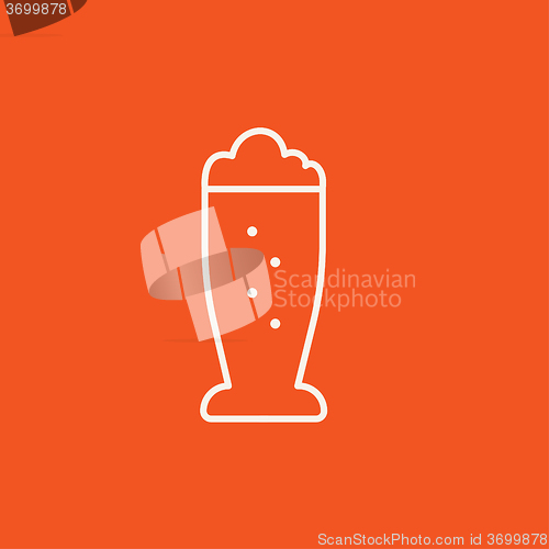 Image of Glass of beer line icon.