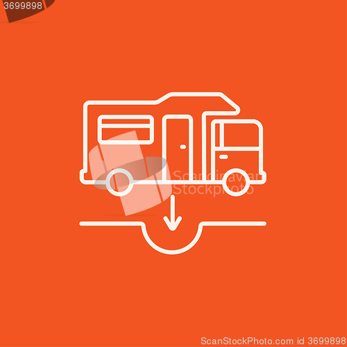 Image of Motorhome and sump line icon.