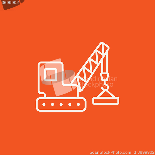 Image of Lifting crane line icon.