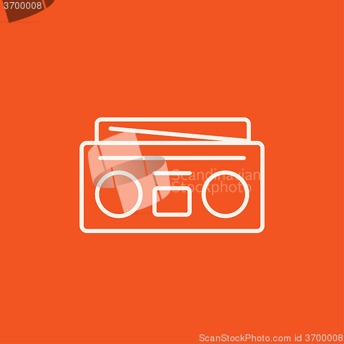 Image of Radio cassette player line icon.