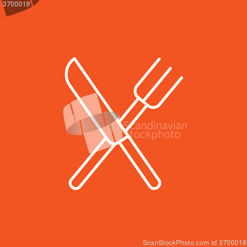 Image of Knife and fork line icon.