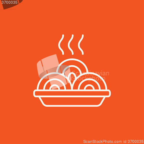 Image of Hot meal in plate line icon.