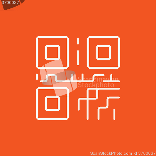 Image of QR code line icon.