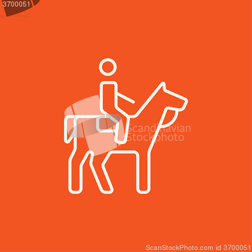 Image of Horse riding line icon.