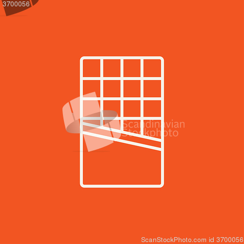 Image of Opened bar of chocolate line icon.