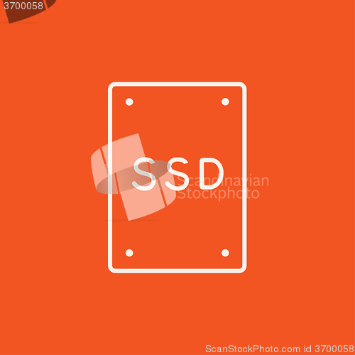 Image of Solid state drive line icon.