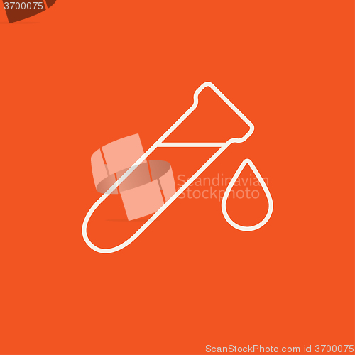 Image of Test tube with drop line icon.
