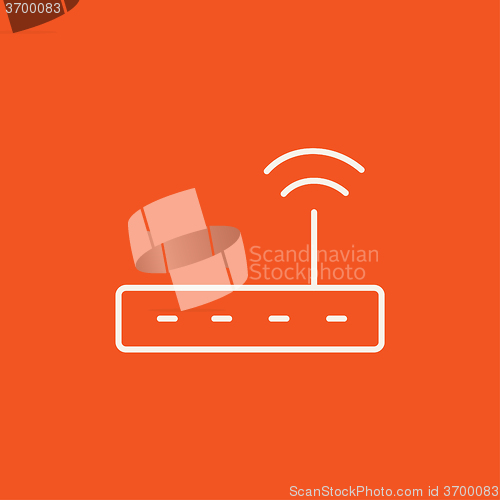 Image of Wireless router line icon.