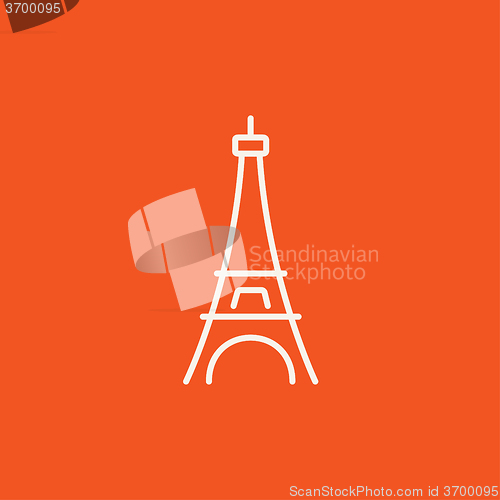 Image of Eiffel Tower line icon.