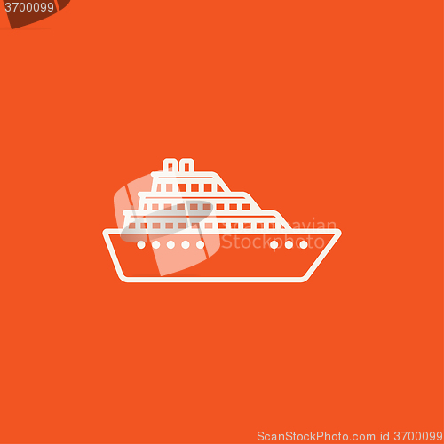 Image of Cruise ship line icon.