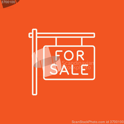 Image of For sale placard line icon.