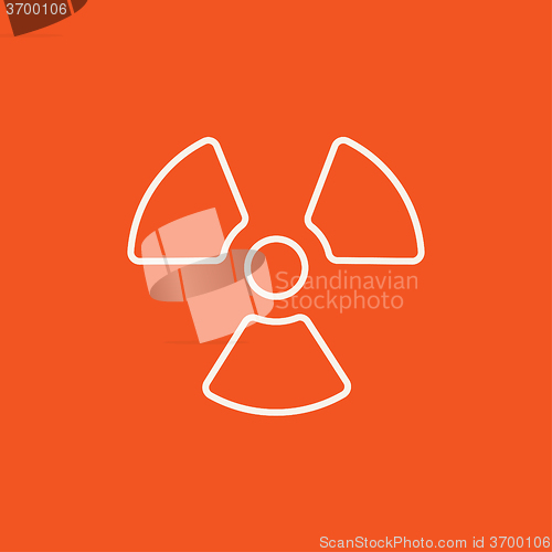 Image of Ionizing radiation sign line icon.