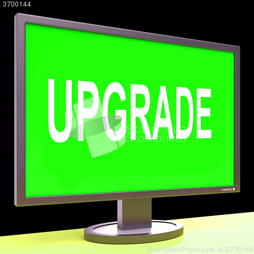 Image of Upgrade Screen Means Improve Upgraded Or Update