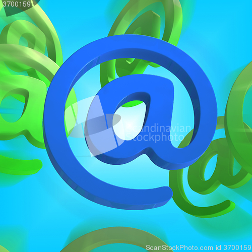 Image of At Sign Shows E-mail Symbol Send Mail