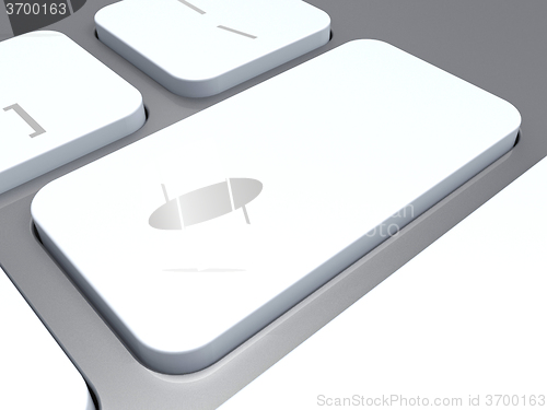 Image of Blank Keyboard Key Shows White Empty Copyspace Keypad