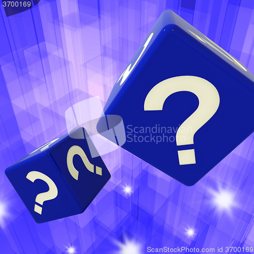 Image of Question Mark Dice Background Showing Confusion