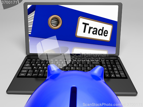 Image of Trade Laptop Shows Internet Trading And Transactions