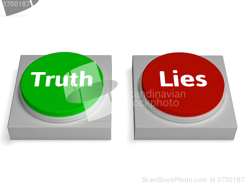 Image of Truth Lies Buttons Show True Or Liar