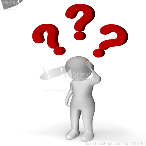 Image of Question Marks Over Man Showing Confusion And Uncertainty