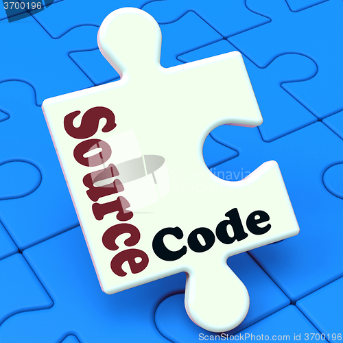 Image of Source Code Puzzle Shows Software Program Or Programming 