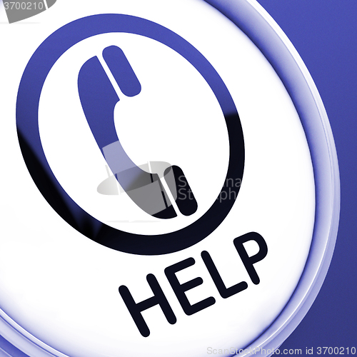 Image of Help Button Shows Call For Advice Or Assistance