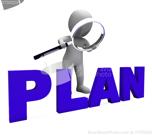 Image of Plan Character Shows Plans Objectives Planning And Organizing