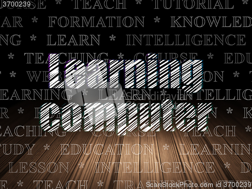 Image of Learning concept: Learning Computer in grunge dark room