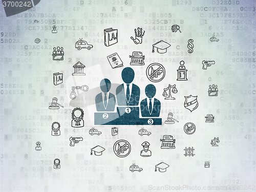 Image of Law concept: Business Team on Digital Paper background