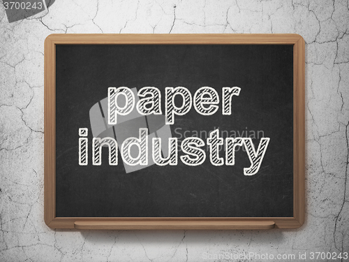 Image of Manufacuring concept: Paper Industry on chalkboard background