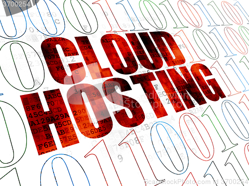 Image of Cloud networking concept: Cloud Hosting on Digital background