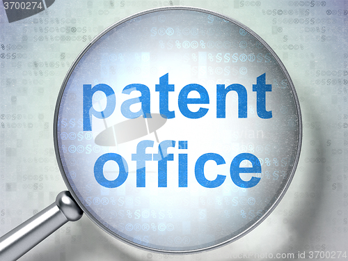 Image of Law concept: Patent Office with optical glass