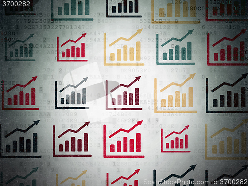 Image of News concept: Growth Graph icons on Digital Paper background