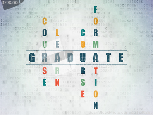 Image of Education concept: Graduate in Crossword Puzzle