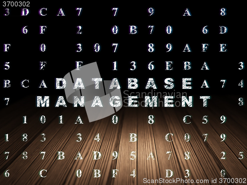 Image of Database concept: Database Management in grunge dark room