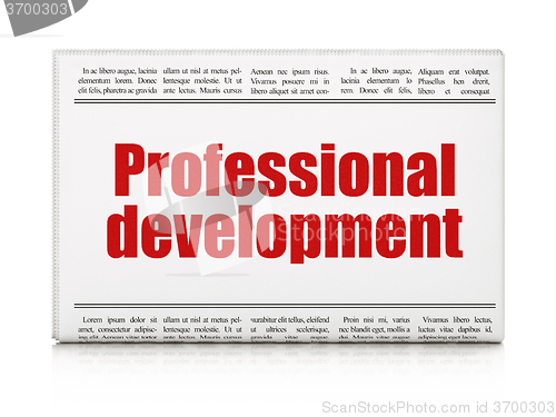 Image of Education concept: newspaper headline Professional Development