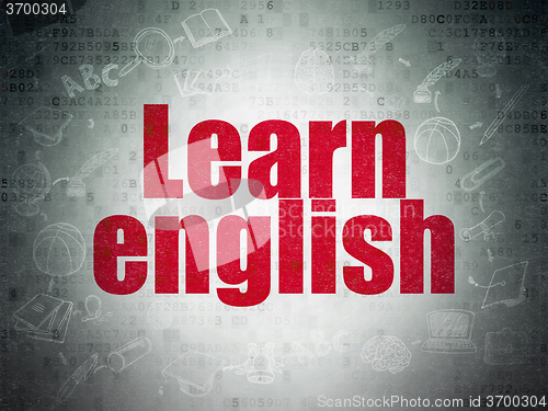 Image of Learning concept: Learn English on Digital Paper background