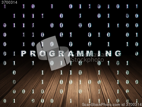 Image of Programming concept: Programming in grunge dark room
